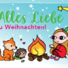 BaBlümchen® Postkarte - Frohe Weihnachten Lagerfeuer