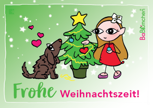 BaBlümchen® Postkarte - Frohe Weihnachten Weihnachtsbaum