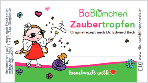 Zaubertropfen Etikett BaBlümchen für Mädchen