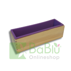 Silikon Seifenform 1200 ml lila mit rechteckigem Holzrahmen für DIY-Seifen 1lila für das Seifensieden