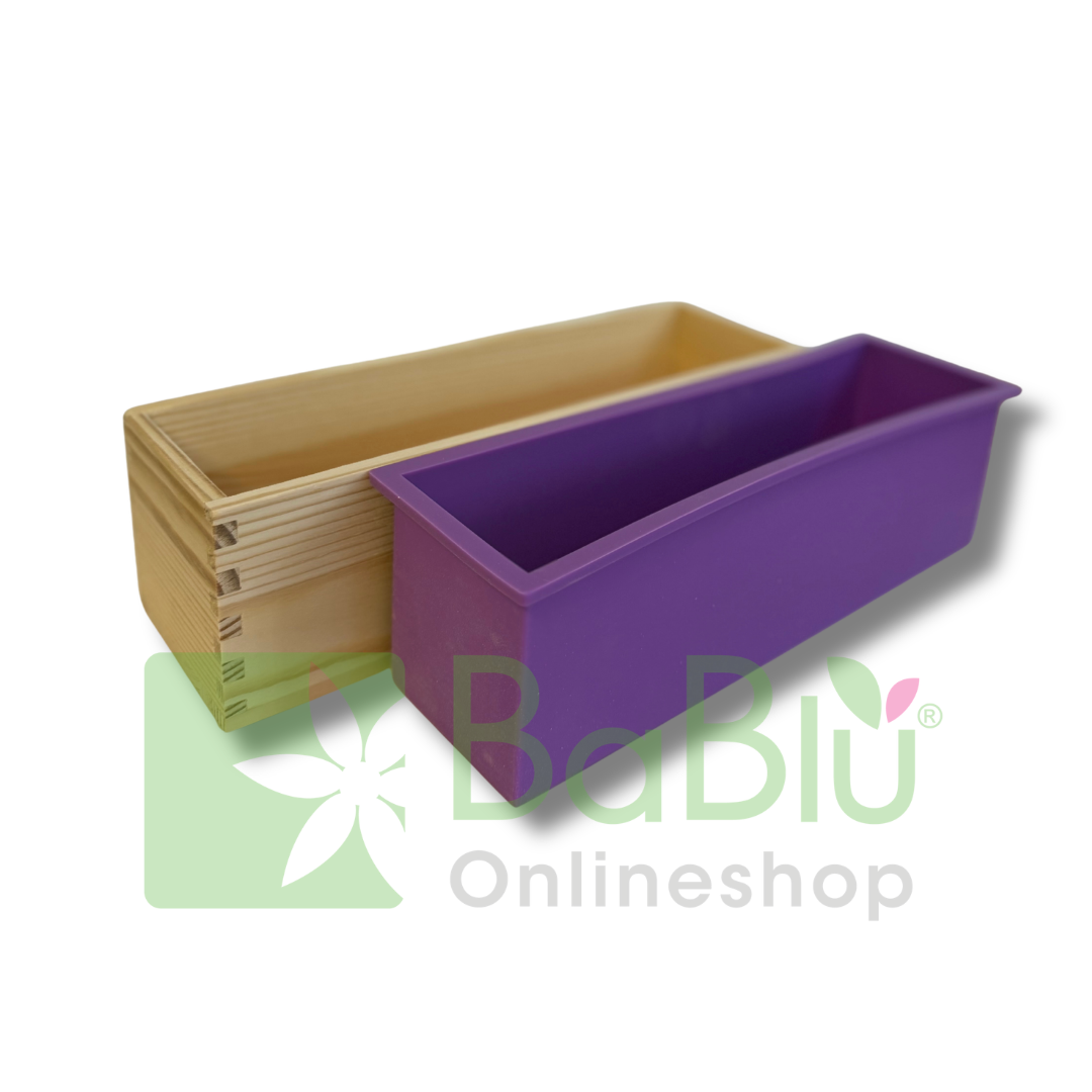 Silikon Seifenform 1200 ml lila mit rechteckigem Holzrahmen für DIY-Seifen 1lila für das Seifensieden Silikon Seifenform 1200 ml lila mit rechteckigem Holzrahmen für DIY-Seifen 1lila für das Seifensieden